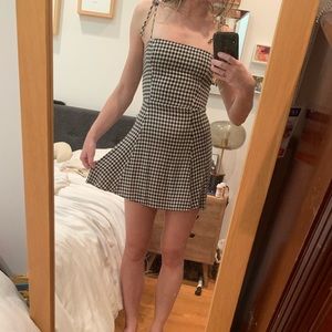 Reformation black and white plaid mini dress